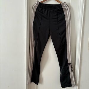 Adidas Originals Adibreak White 3 Stripes Dark Gray Button Pants